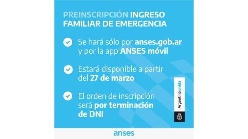 Se estableció un cronograma de preinscripción para el ingreso familiar de emergencia